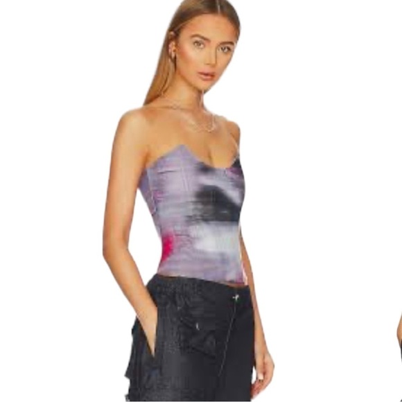 Miaou x Revolve Leia Strapless Corset Top Motion Pink NWT Size XS Bustier - Picture 9 of 16